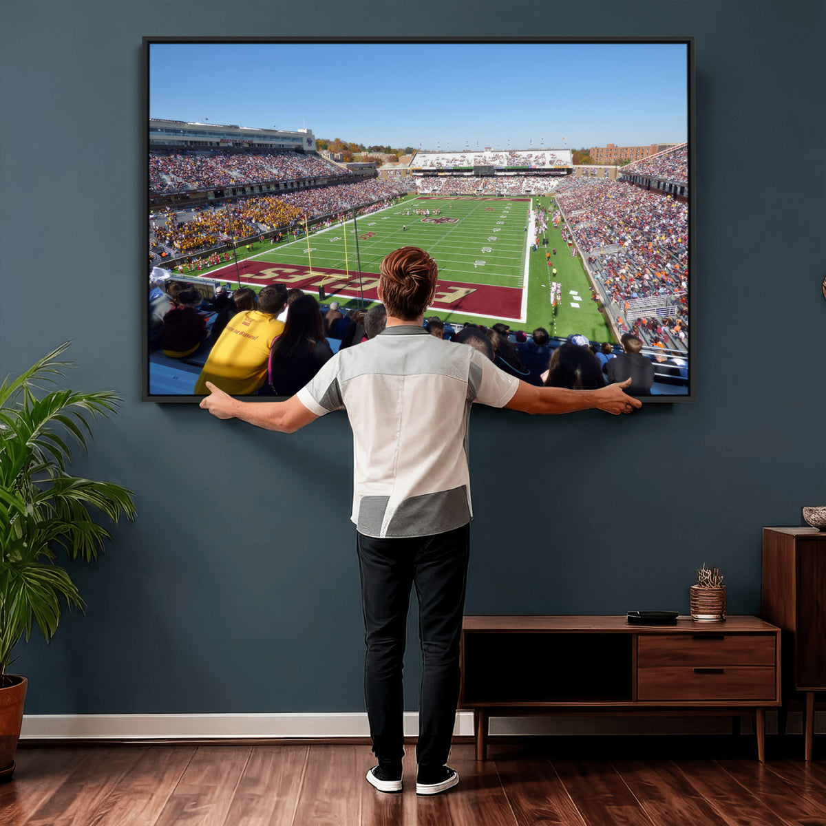 78117-MGV-CV-36X24 - Boston College Eagles Football Team Print - Boston Alumni Stadium Wall Art Canvas Print