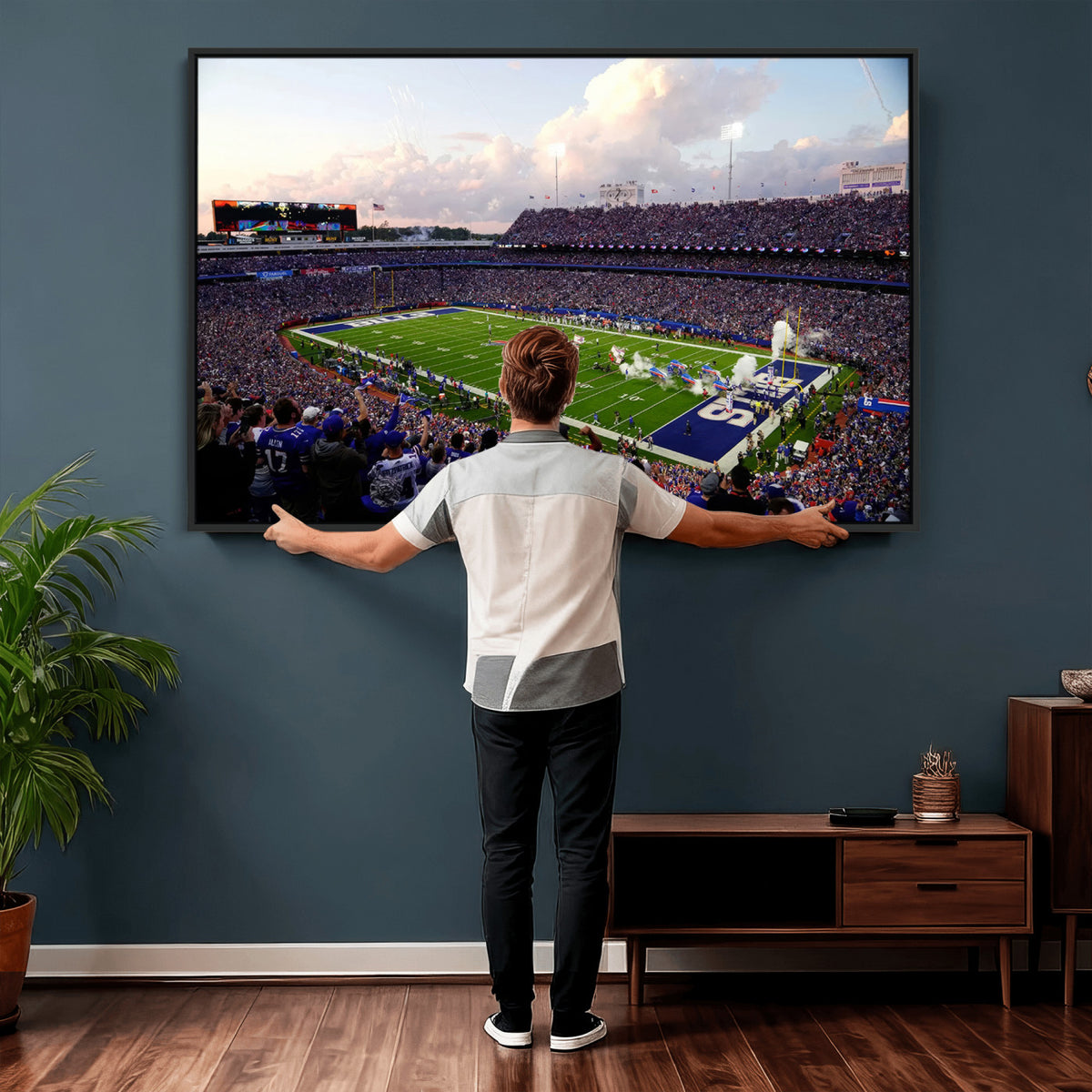 64066-MGV-CV-36X24 - Buffalo Bills Football Team Print - Buffalo Highmark Stadium Wall Art Canvas Print