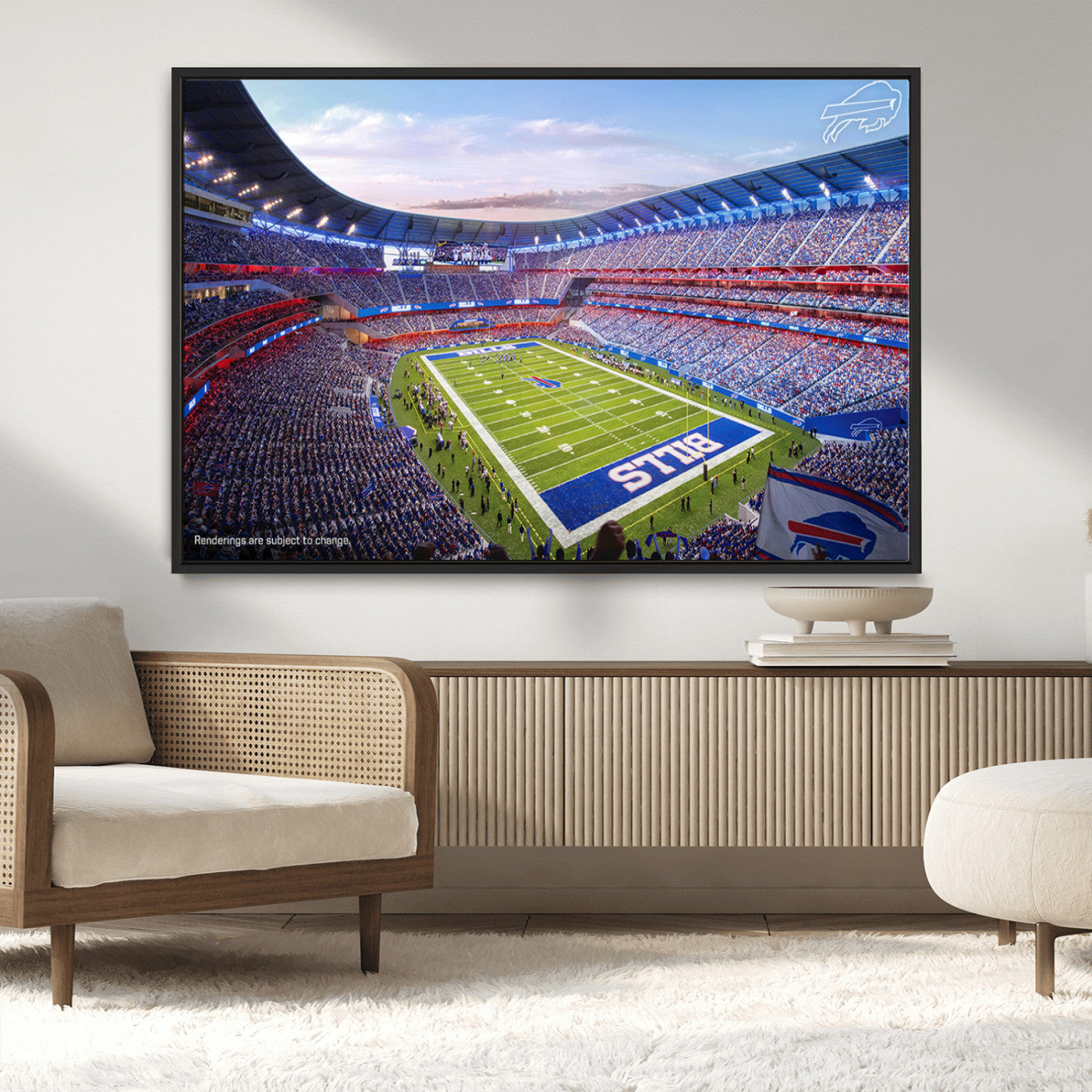 MGV-FC-36X24 - Buffalo Bills Football Team Print Canvas - Buffalo Highmark Stadium Wall Art Canvas Print