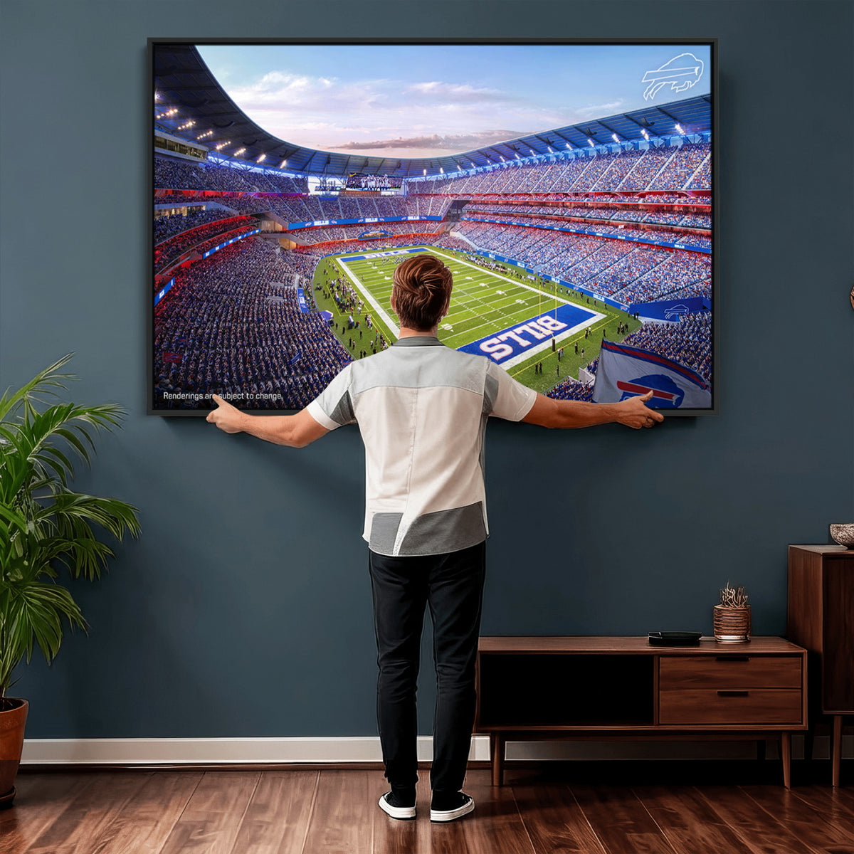 57873-MGV-CV-36X24 - Buffalo Bills Football Team Print Canvas - Buffalo Highmark Stadium Wall Art Canvas Print