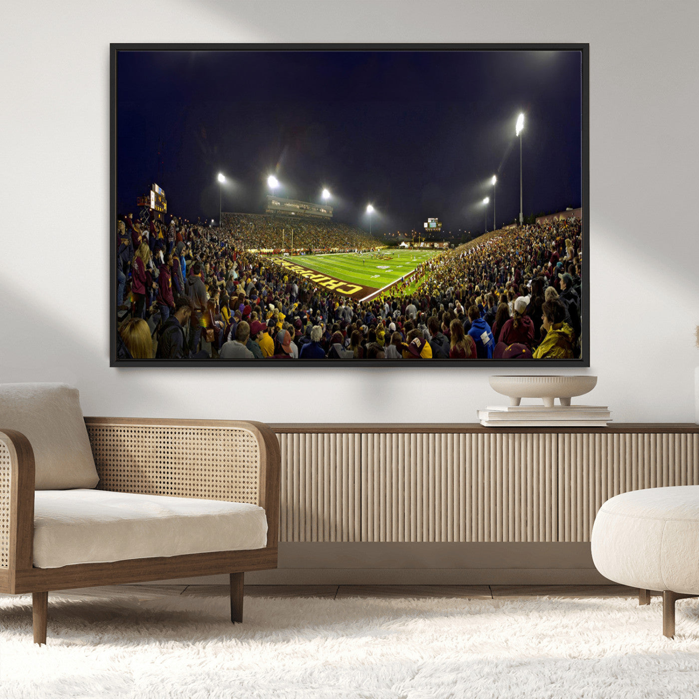 MGV-FC-36X24 - Central Michigan University Chippewas Canvas Wall Art, Football Team Print - Mount Pleasant
