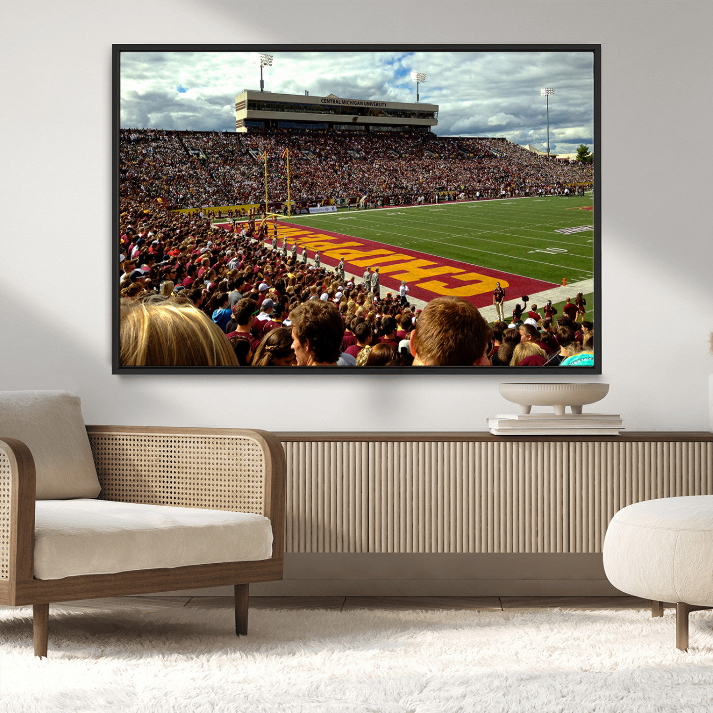 MGV-FC-36X24 - Central Michigan University Chippewas Football Team Print - Mount Pleasant Kelly/Shorts Stadium Wall