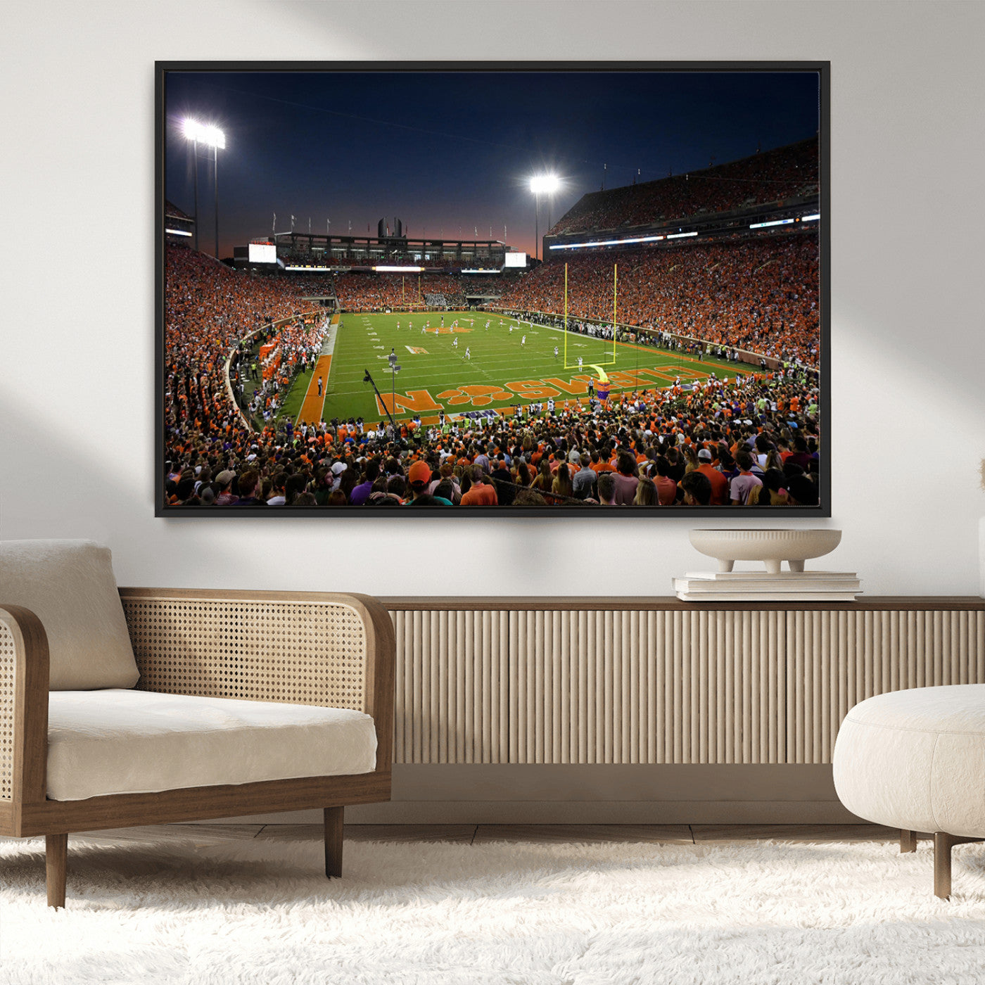 MGV-FC-36X24 - Clemson University Tigers Art Print, Football Team Print - Clemson Memorial Stadium Wall Art Canvas