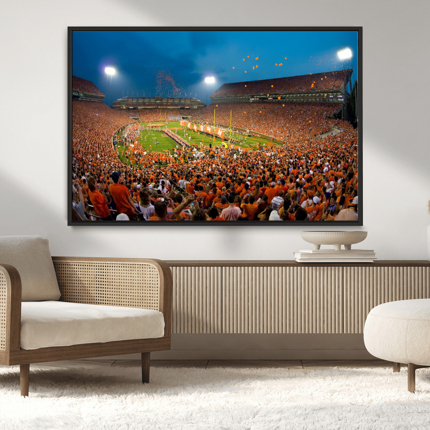 MGV-FC-36X24 - Clemson University Tigers Football Team Print - Clemson Memorial Stadium Wall Art Canvas Print