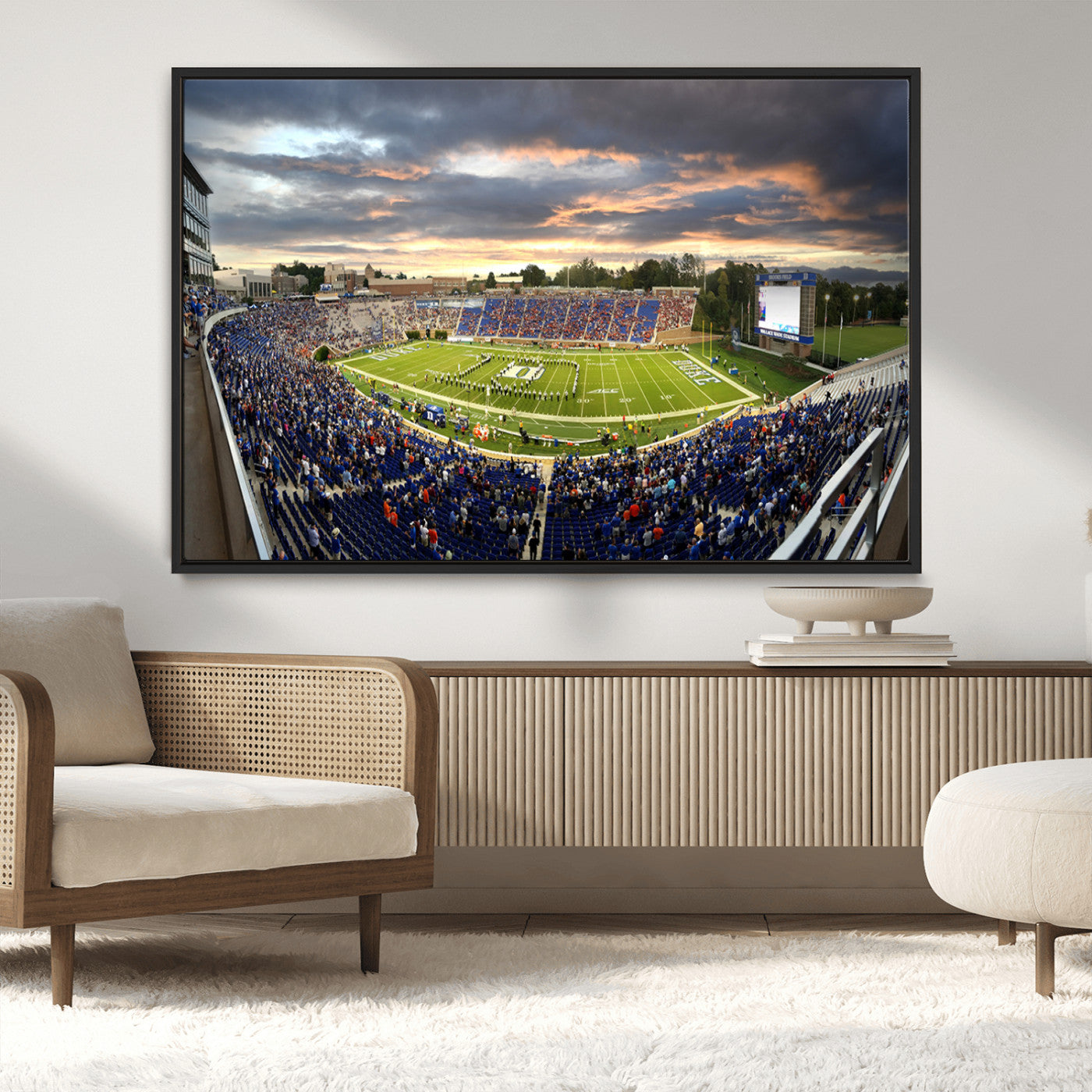 MGV-FC-36X24 - Duke University Blue Devils Football Team Print - Durham Wallace Wade Stadium Wall Art Canvas Print