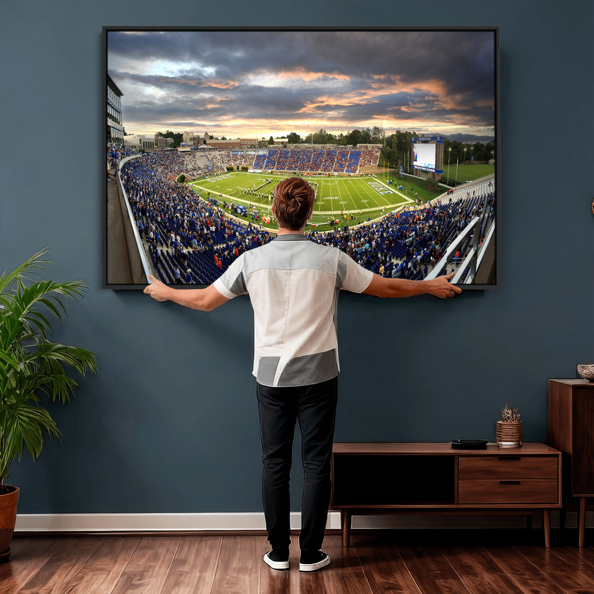 60433-MGV-CV-36X24 - Duke University Blue Devils Football Team Print, Durham