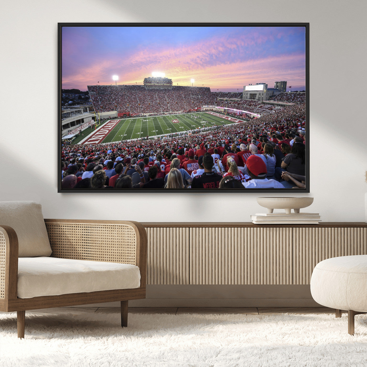 MGV-FC-36X24 - Indiana University Hoosiers Football Team Print - Bloomington Memorial Stadium Wall Art Canvas Print