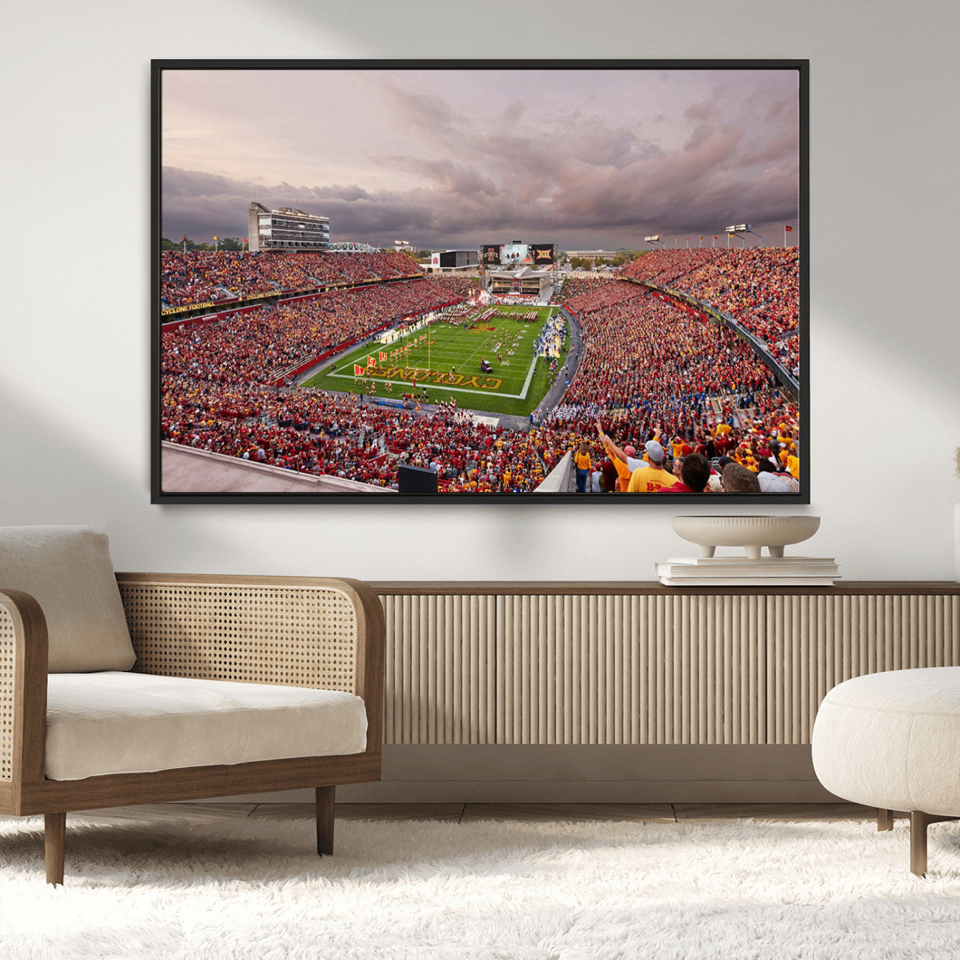 MGV-FC-36X24 - Iowa State University Cyclones Football Team Print - Ames Jack Trice Stadium Wall Art Canvas Print