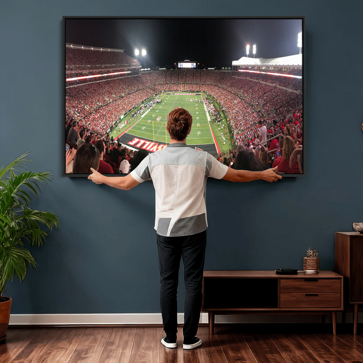 51251-PAN-FL-20X10 - University of Louisville Cardinals Football Team Print - Louisville Cardinal Stadium Wall Art Canvas