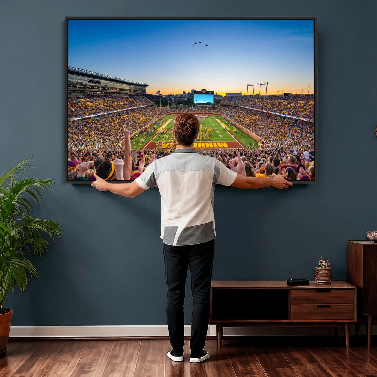 84421-MGV-CV-36X24 - University of Minnesota Golden Gophers Art Print, Football Team Print - Minneapolis Huntington Bank