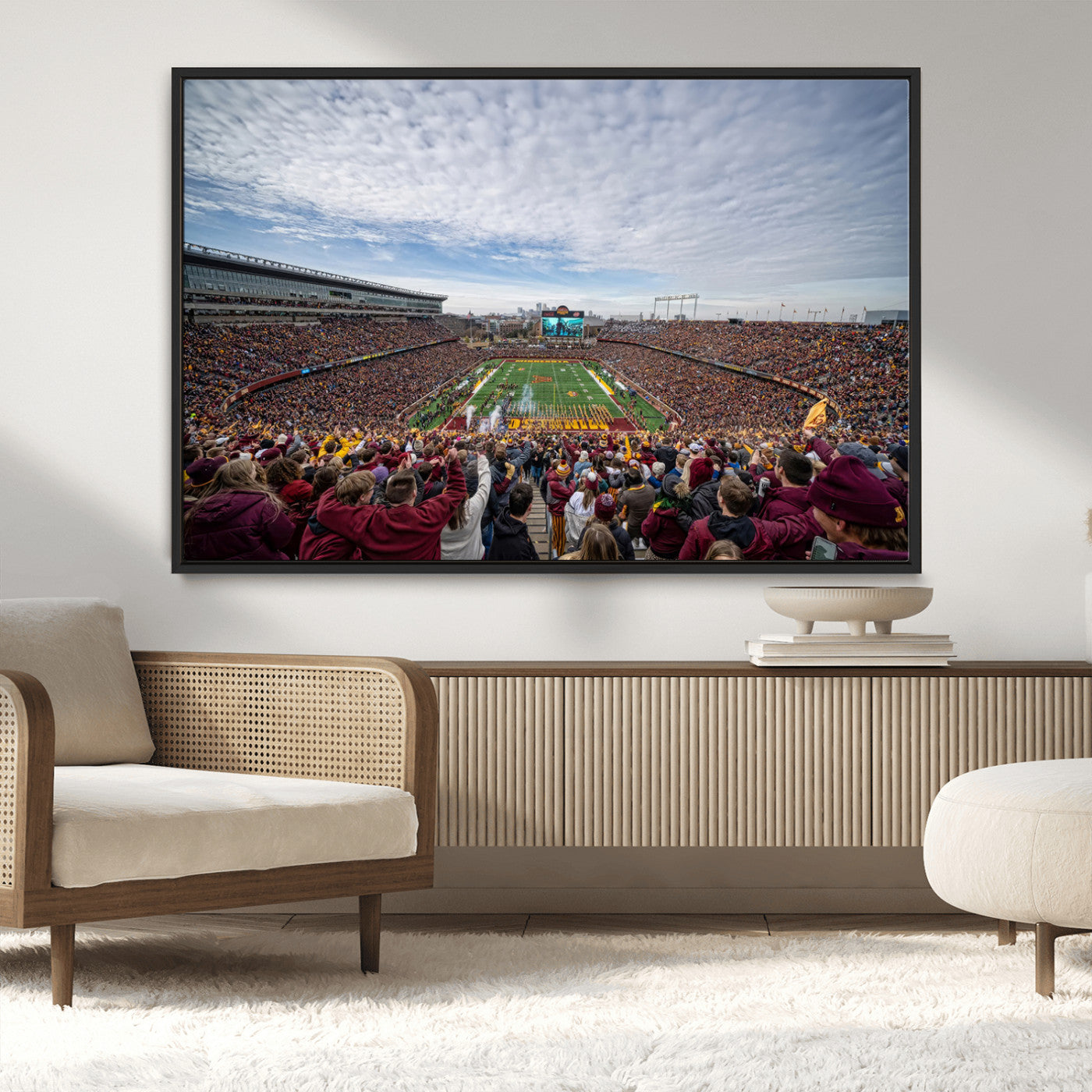 MGV-FC-36X24 - University of Minnesota Golden Gophers Football Team Print - Minneapolis Huntington Bank Stadium Art