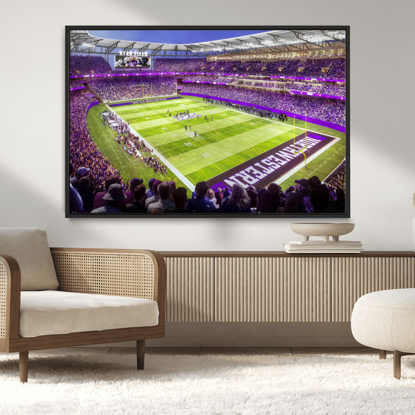 MGV-FC-36X24 - Northwestern University Wildcats Football Team Print - Evanston Ryan Field Wall Art Canvas Print