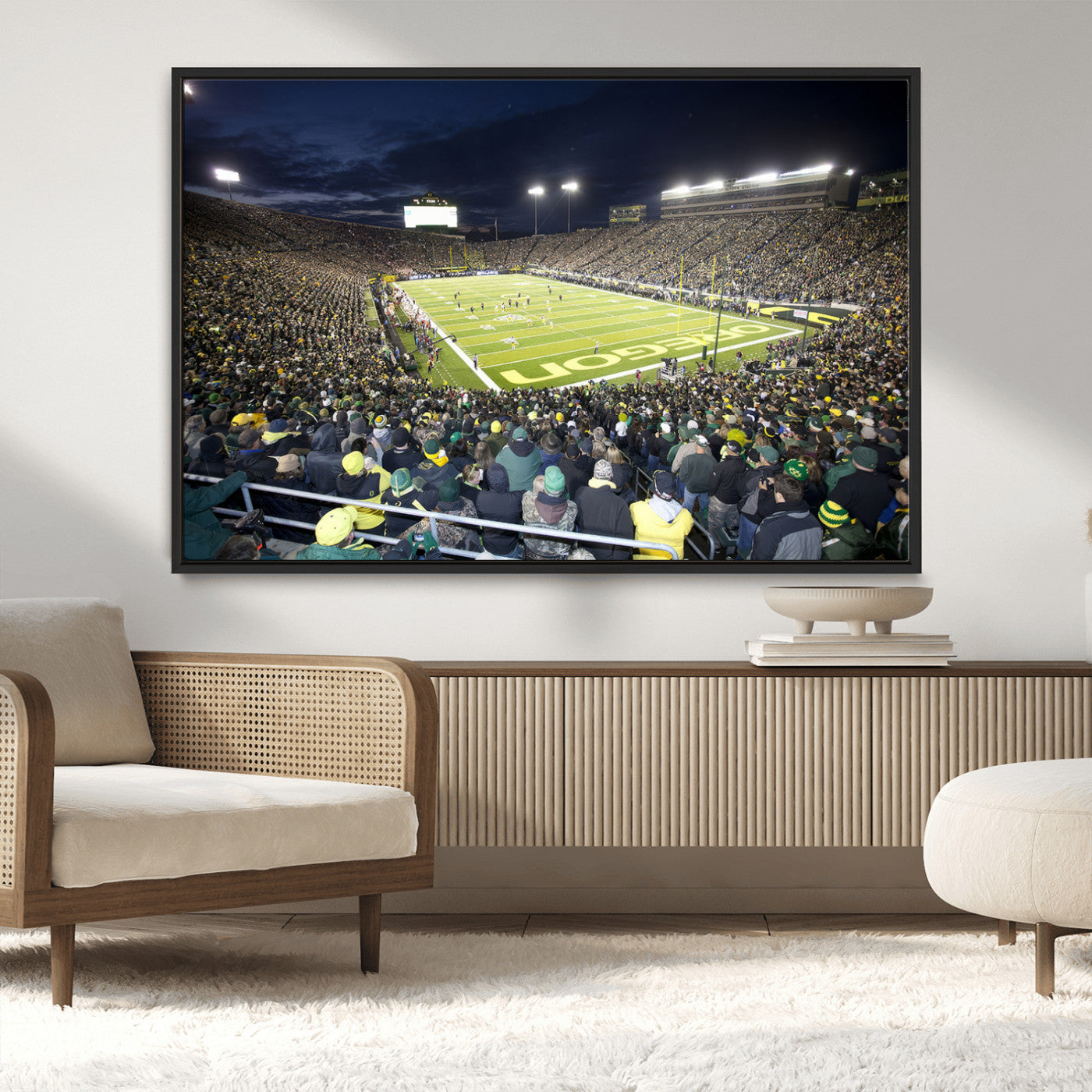 MGV-FC-36X24 - University of Oregon Ducks Football Team Print - Eugene Autzen Stadium Wall Art Canvas Print