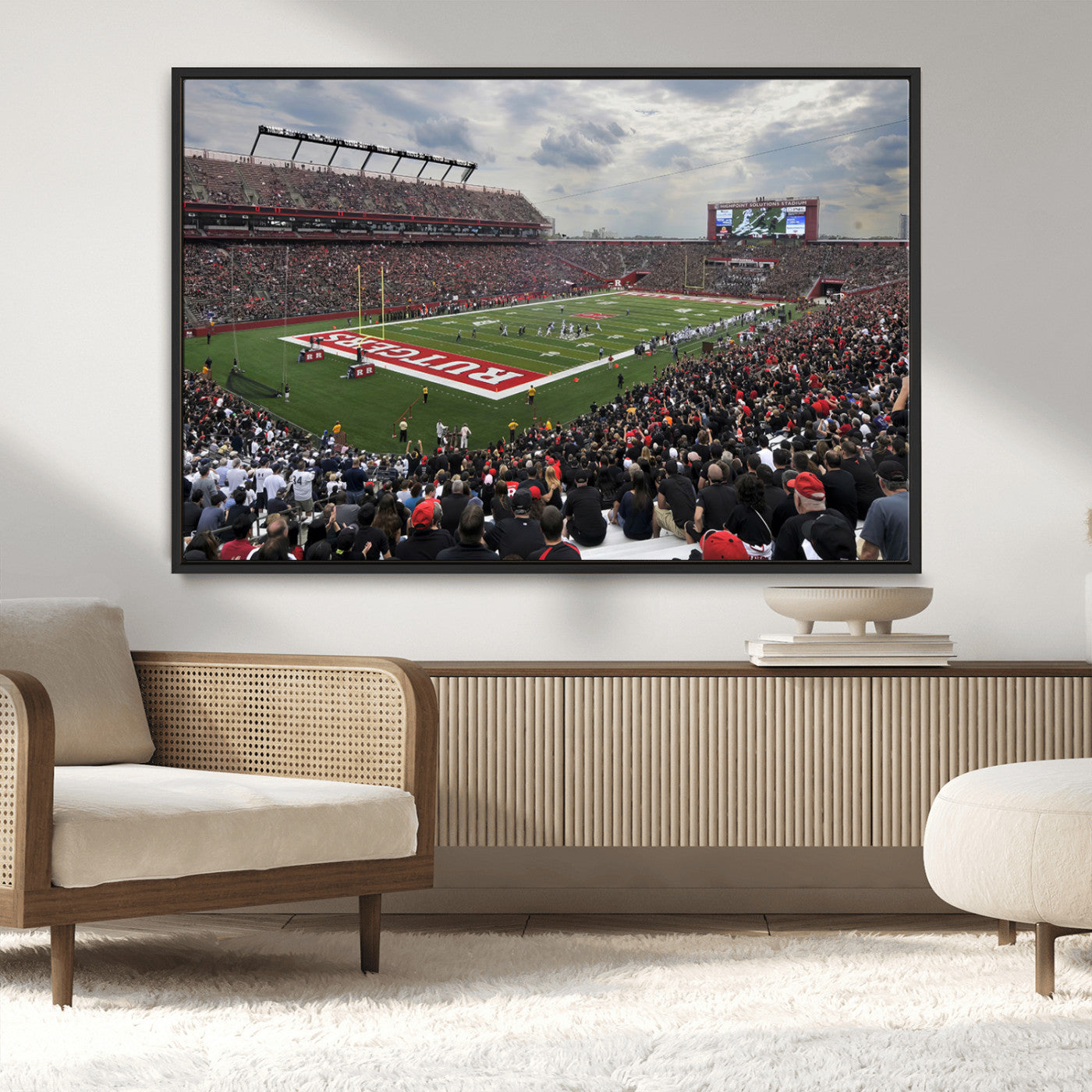 MGV-FC-36X24 - Rutgers Scarlet Knights Football Team Print - SHI Stadium, Piscataway Wall Art Canvas Print