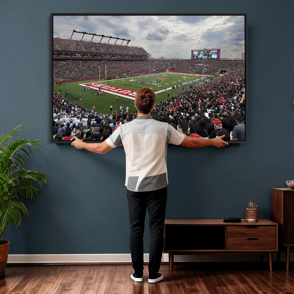 66777-MGV-CV-36X24 - Rutgers Scarlet Knights Football Team Print, SHI Stadium