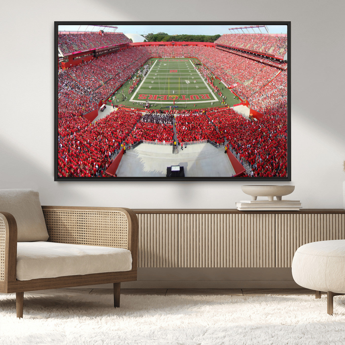 MGV-FC-36X24 - Rutgers Scarlet Knights Football Team Print - Piscataway SHI Stadium Wall Art Canvas Print