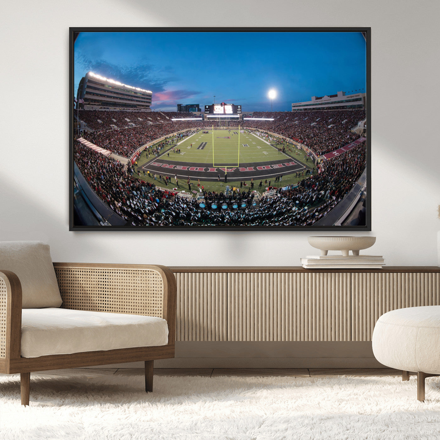 MGV-FC-36X24 - Texas Tech Red Raiders Canvas, Framed Football Team Print - Lubbock Jones AT&T Stadium Wall Art