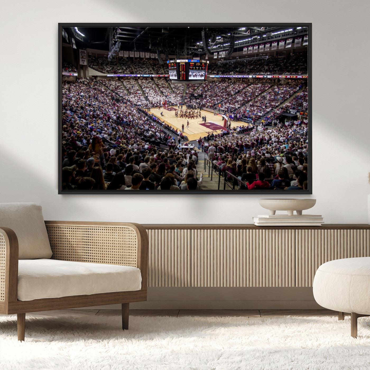 MGV-FC-36X24 - University of Nebraska Cornhuskers Basketball Team Print - Lincoln Red Arena Wall Art Canvas Print