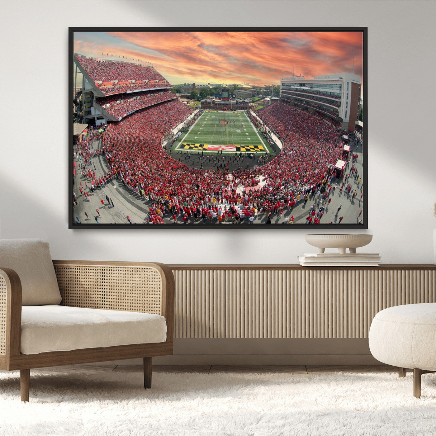 MGV-FC-36X24 - University of Maryland Terrapins Football Team Print - College Park SECU Stadium Wall Art Canvas