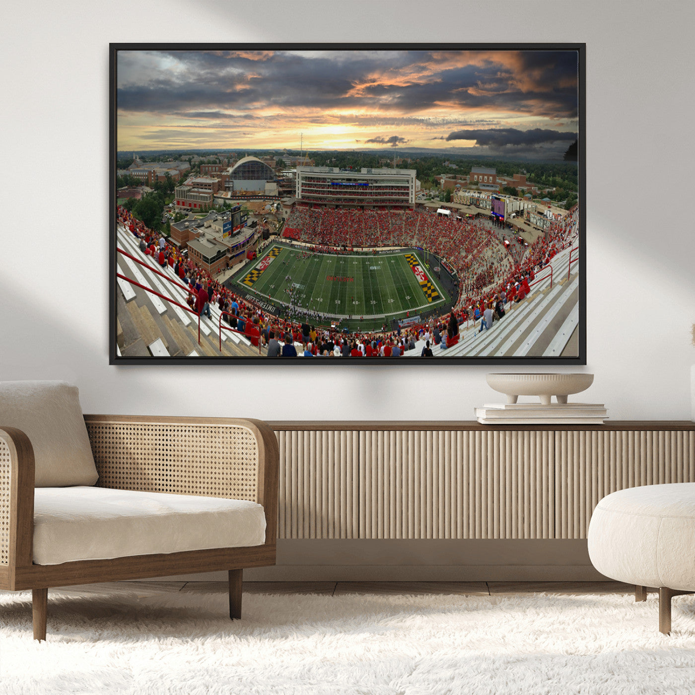 MGV-FC-36X24 - University of Maryland Terrapins Football Team Print - College Park SECU Stadium Wall Art Canvas