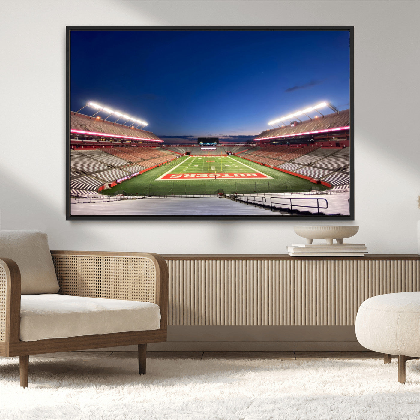 MGV-FC-36X24 - Rutgers Scarlet Knights Football Team Print - Piscataway SHI Stadium Wall Art Canvas Print