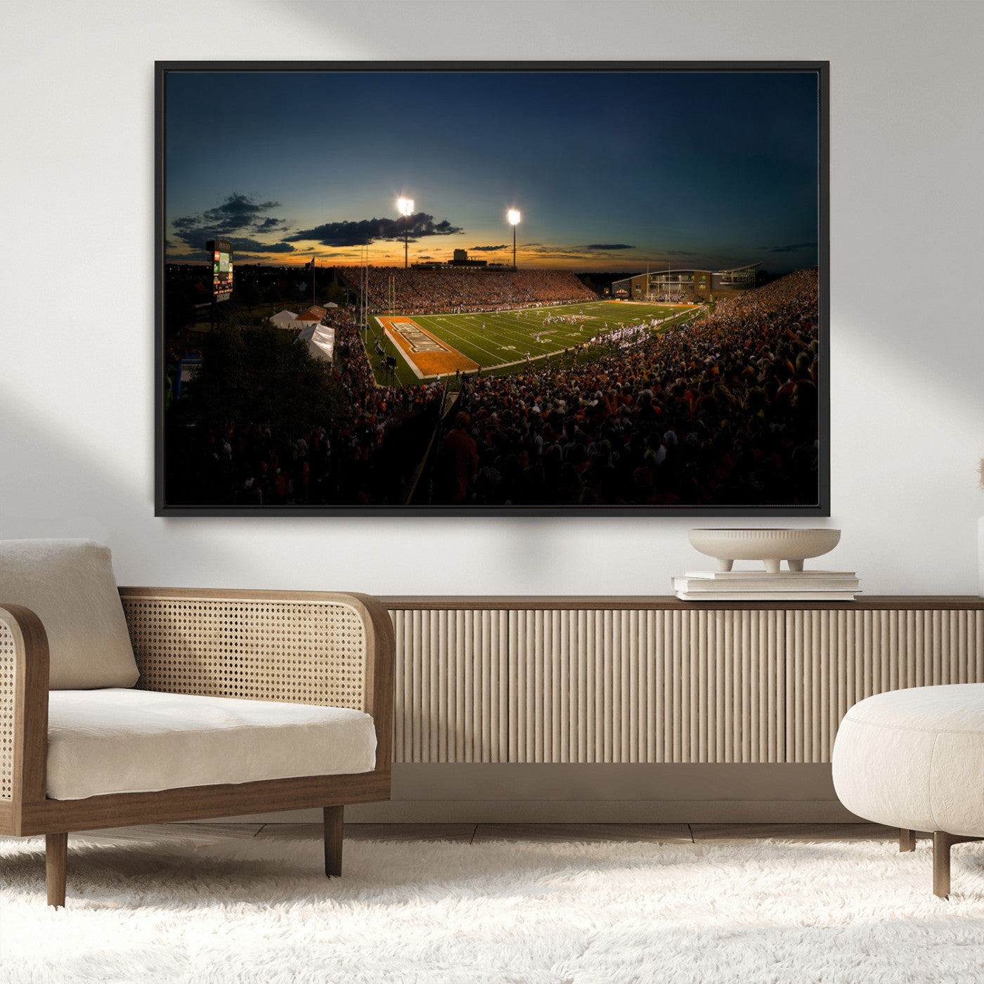 MGV-FC-36X24 - Ball State Cardinals Football Team Print - Muncie Scheumann Stadium Wall Art Canvas Print