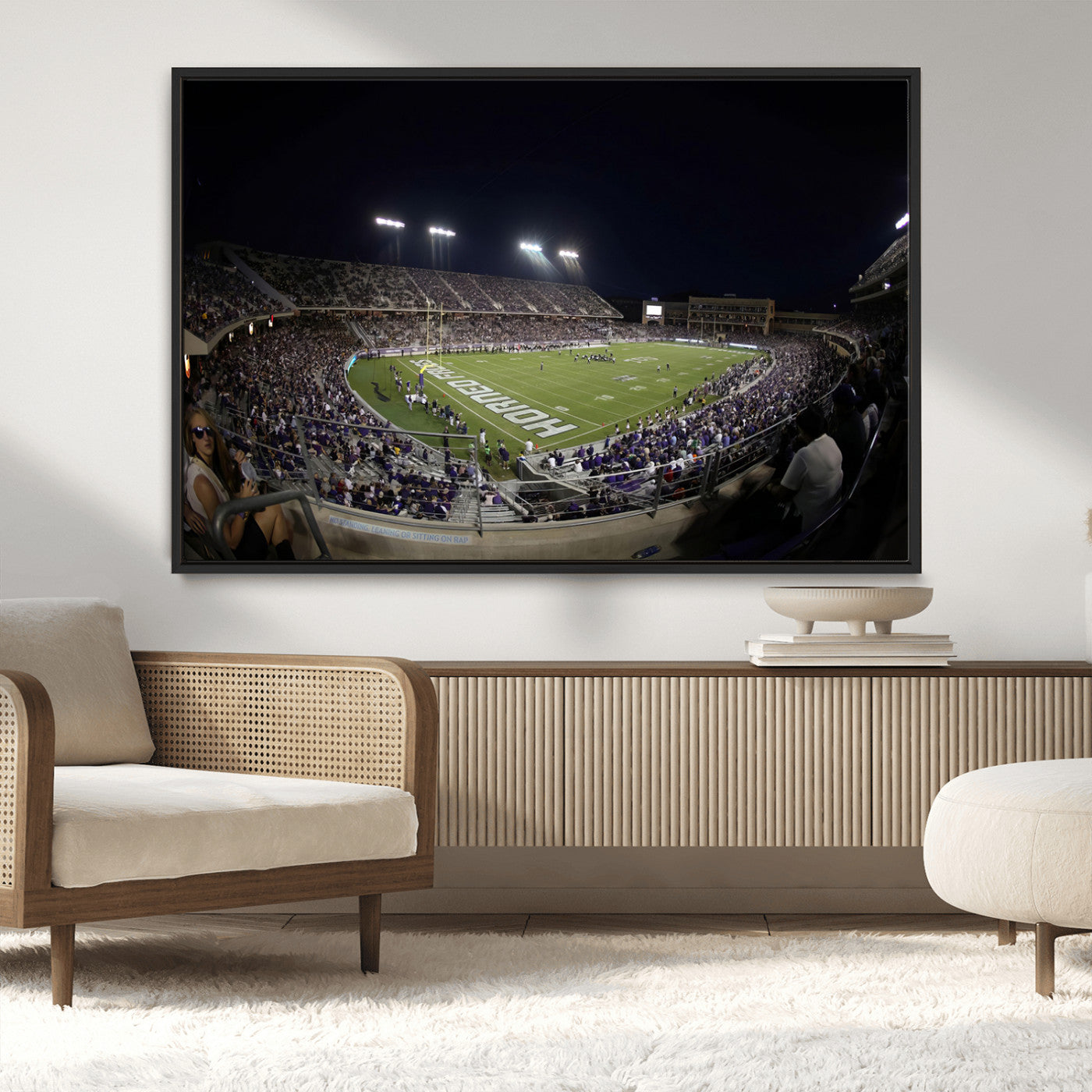 MGV-FC-36X24 - TCU Horned Frogs Football Team Print - Fort Worth Amon G. Carter Stadium Wall Art Canvas Print.