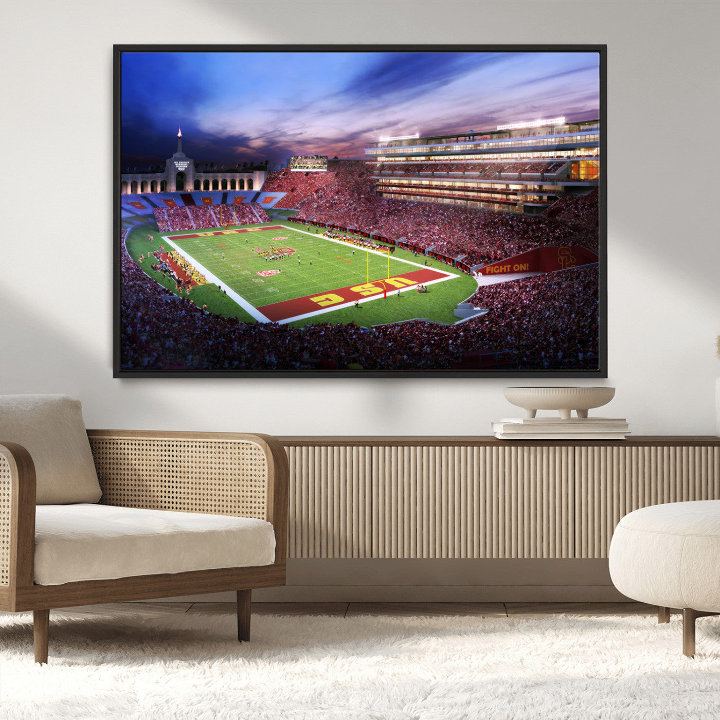 MGV-FC-36X24 - The University of Southern California USC Trojans Football Team Print - Los Angeles Memorial
