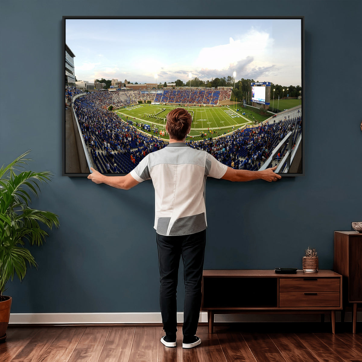 44850-MGV-CV-36X24 - The Duke University Blue Devils Football Team Print, Durham