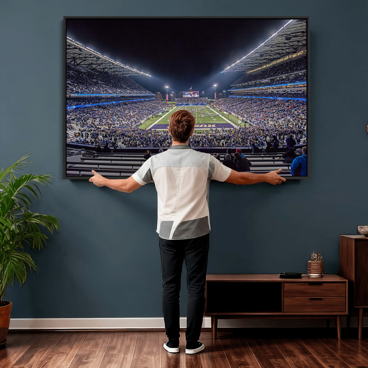 85780-MGV-CV-36X24 - The University of Washington Huskies Football Team Print, Extra Large Game Room Wall Decor