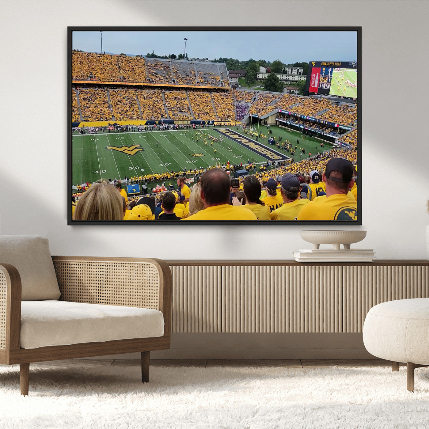 MGV-FC-36X24 - Puskar Stadium Canvas Print Wall Art - Morgantown Print - West Virginia University Mountaineers