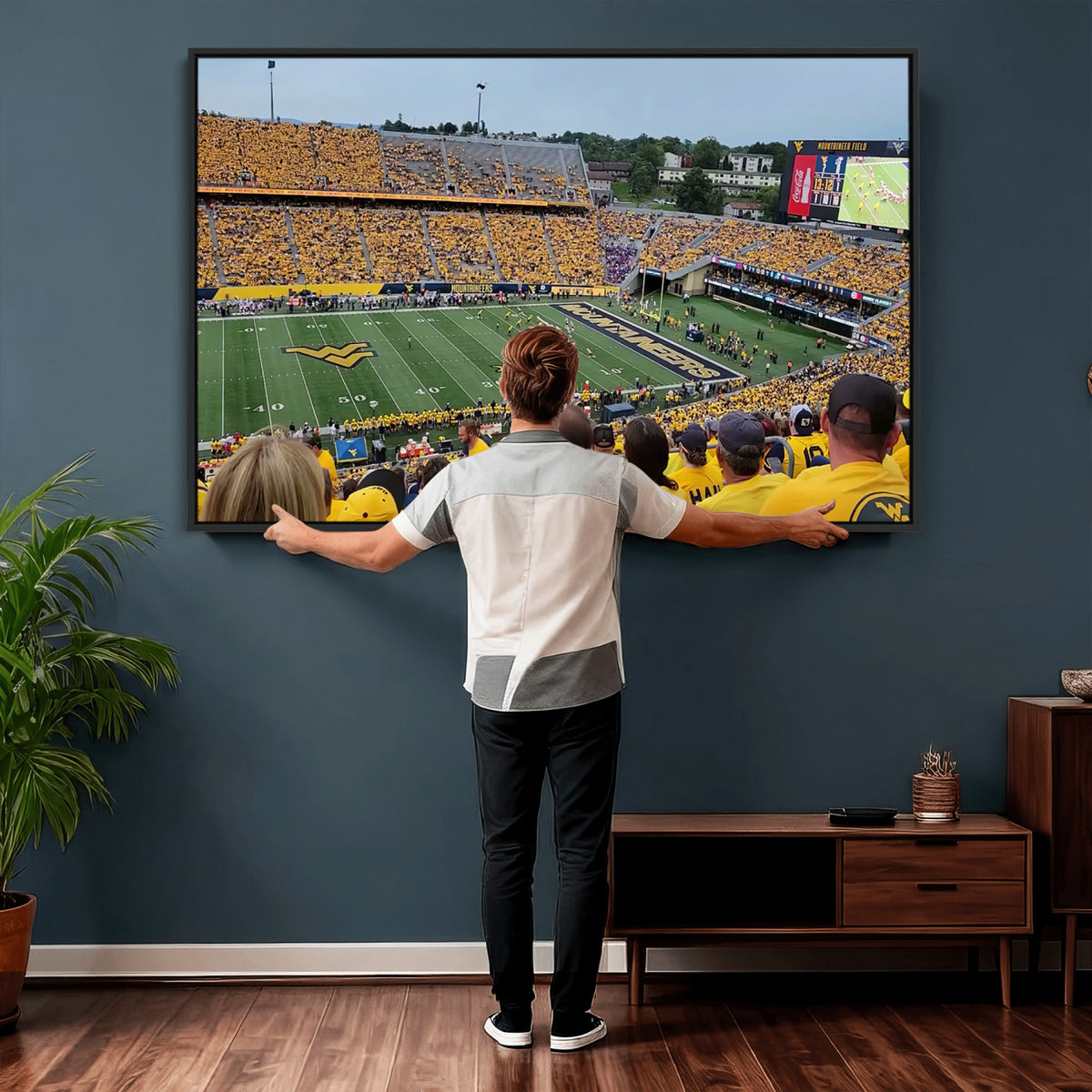 18056-MGV-CV-36X24 - Puskar Stadium Canvas Print Wall Art, Morgantown Print