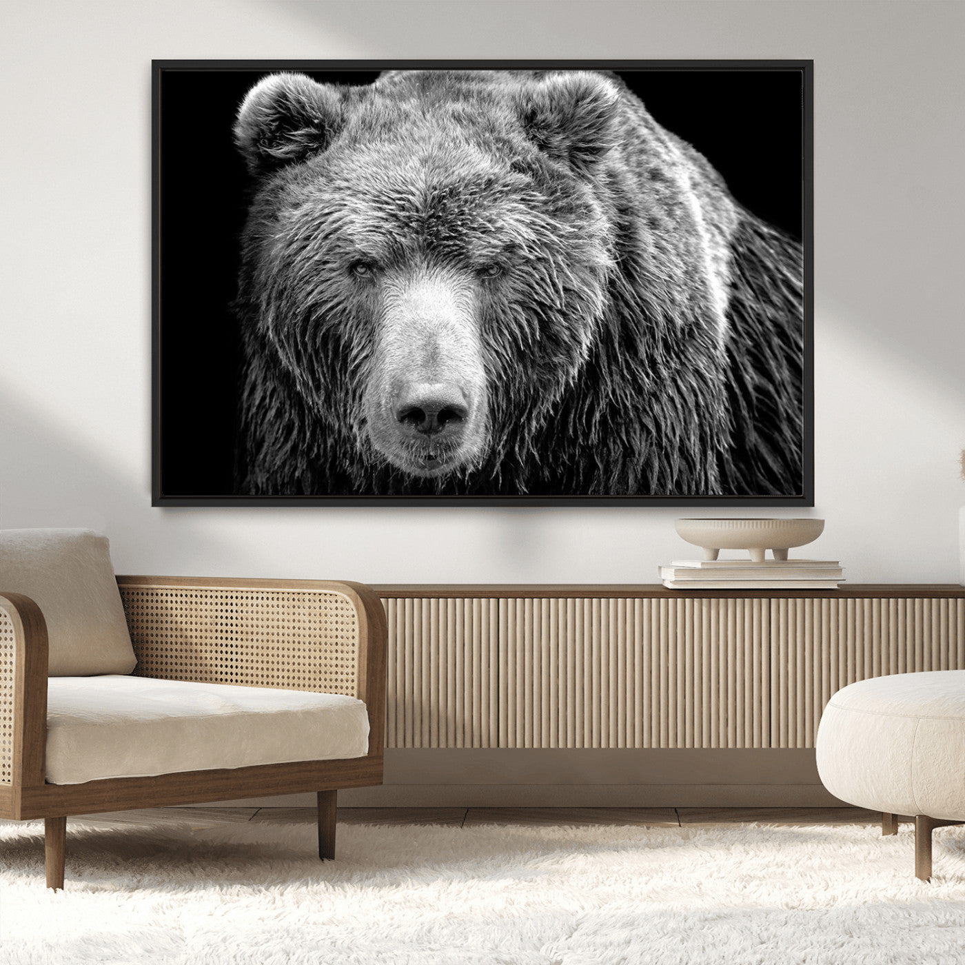 MGV-FC-36X24 - 399 Grizzly Bear Canvas Print | Ready to Hang Wall Art | Rustic Farmhouse & Cabin Decor | Wildlife