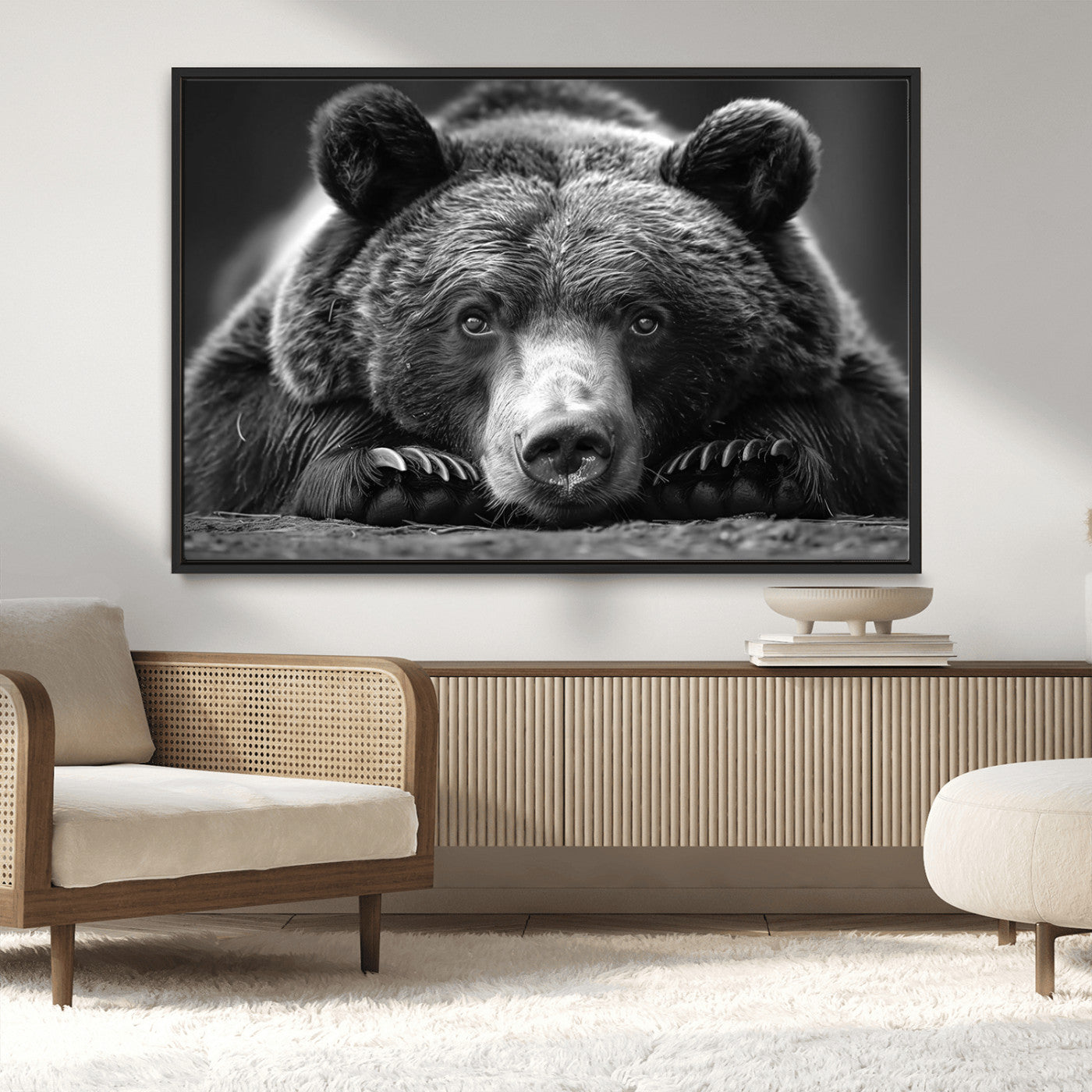 MGV-FC-36X24 - Resting Grizzly 399 Bear Canvas Print | Ready to Hang Wall Art | Rustic Cabin & Farmhouse Decor |