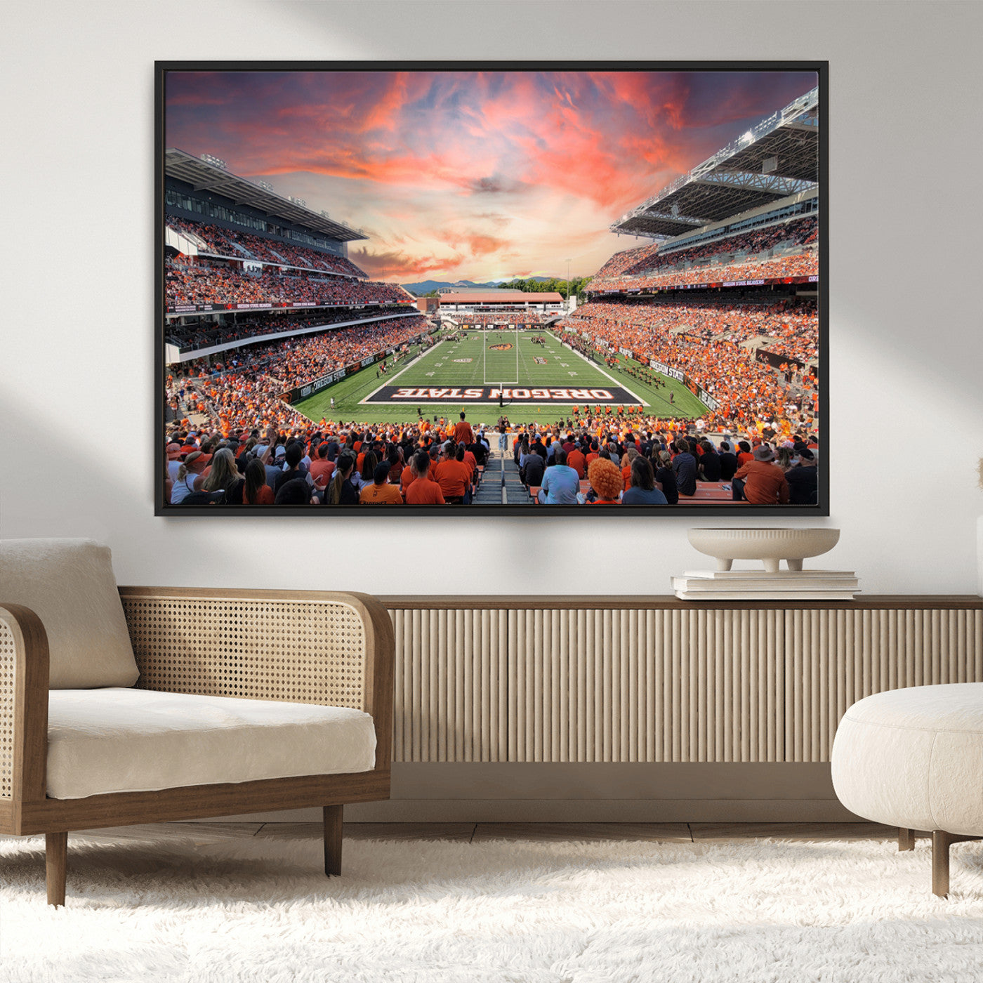 MGV-FC-36X24 - Oregon State Beavers Football Team Print - Corvallis Reser Stadium Wall Art Canvas Print