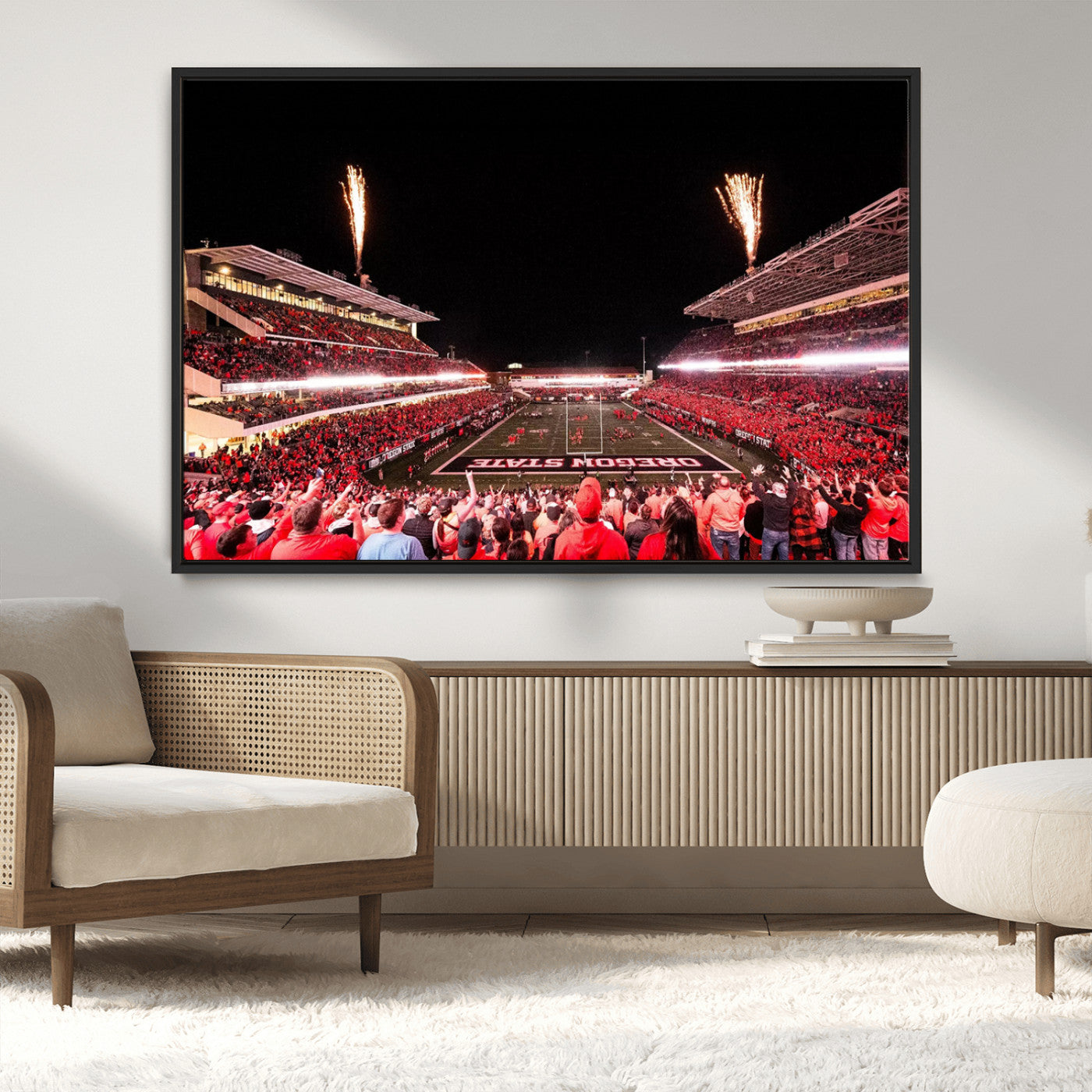 MGV-FC-36X24 - Oregon State Beavers Football Team Print - Corvallis Reser Stadium Wall Art Canvas Print