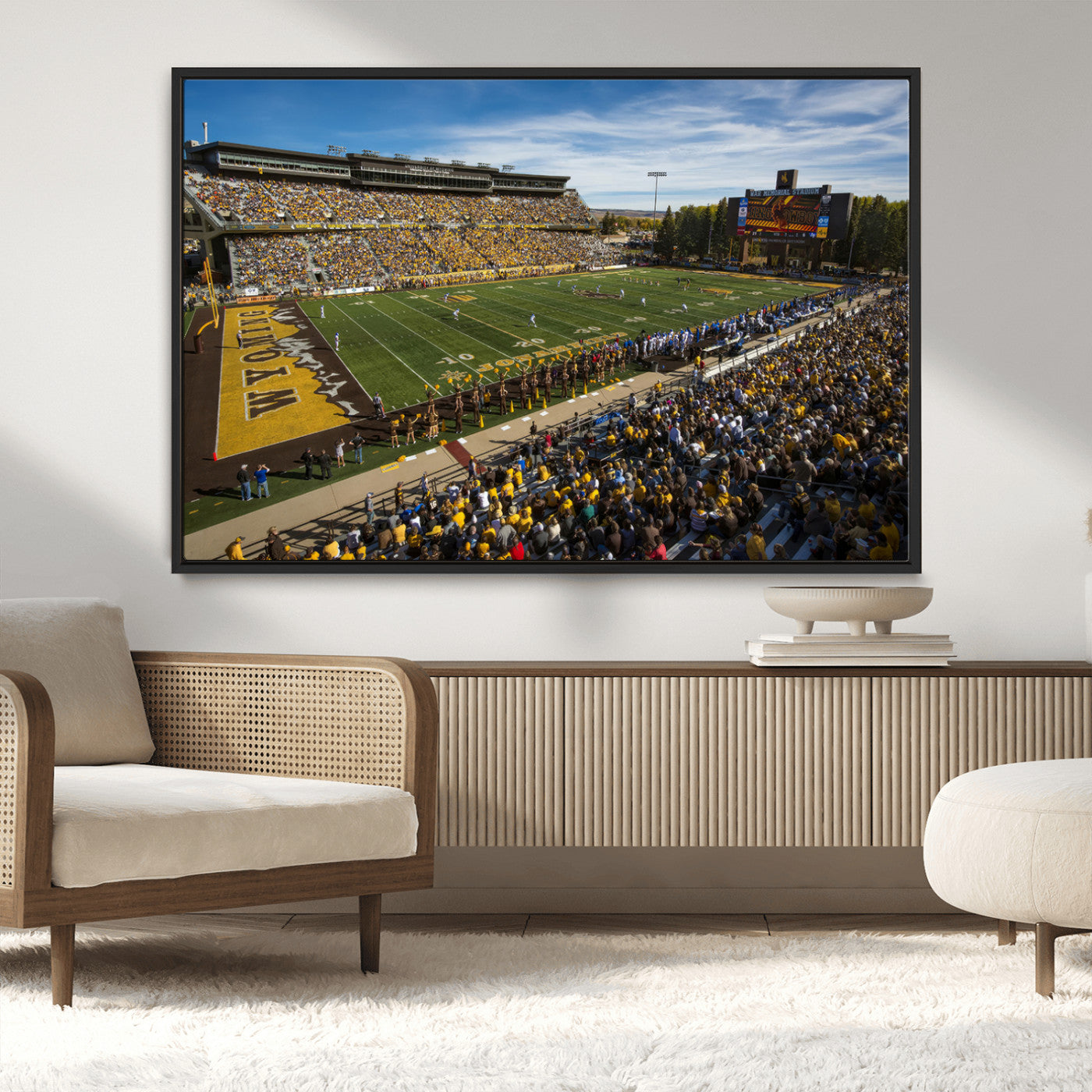 MGV-FC-36X24 - University of Wyoming Cowboys Football Team Print - Laramie Jonah Field War Memorial Stadium Wall