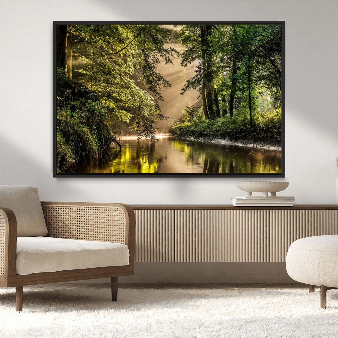 MGV-FC-36X24 - Forest Wall Art Print | River Landscape Wall Art | Perfect for Farmhouse Wall Decor, Cabin Wall Art