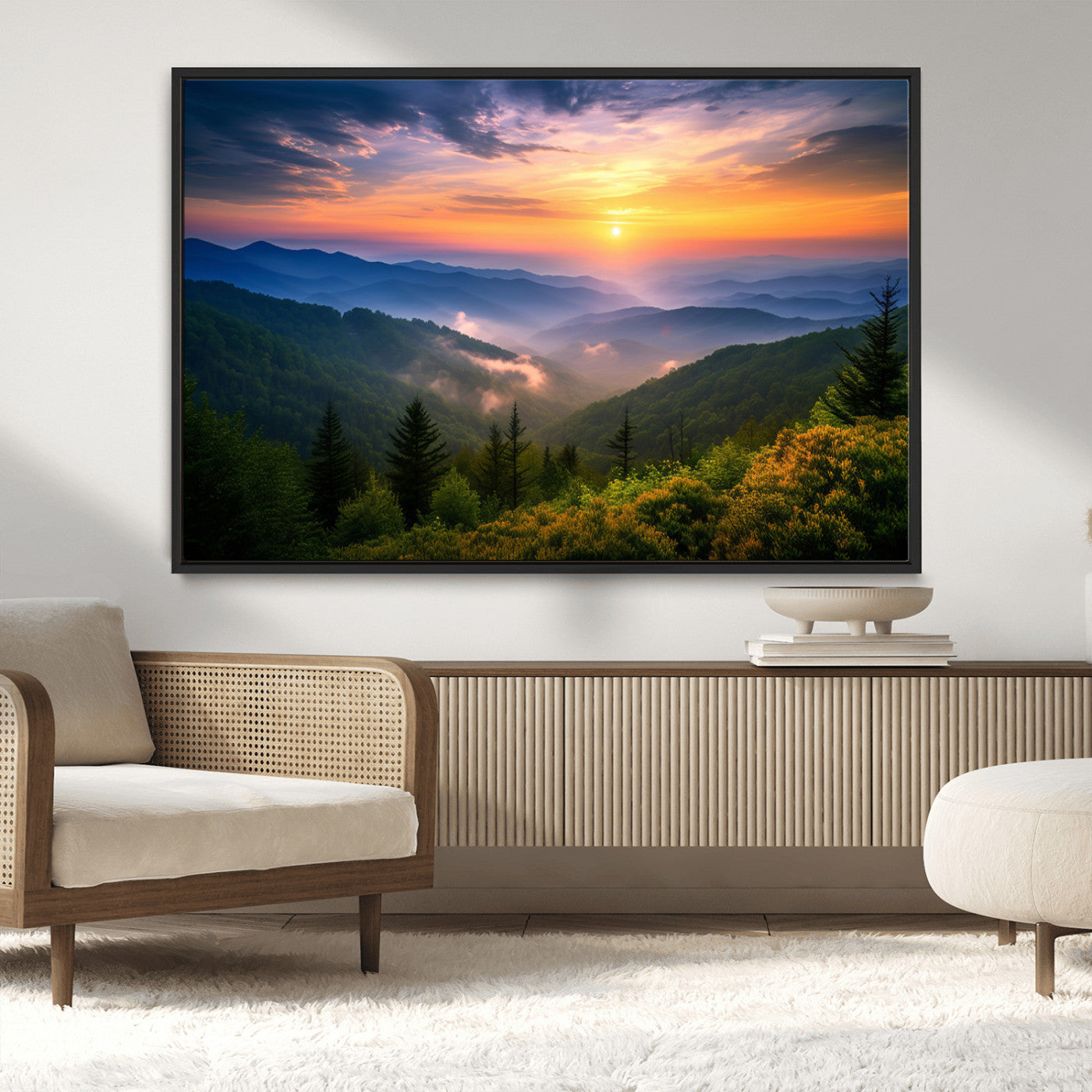 MGV-FC-36X24 - Majestic Mountain Sunrise Print | Landscape Wall Art | Canvas Print Ready to Hang | Farmhouse Wall