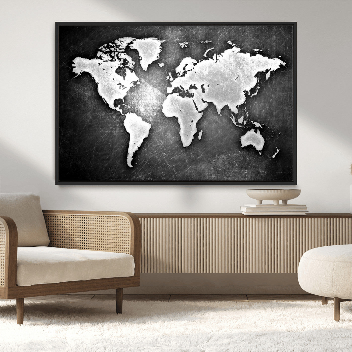 MGV-FC-36X24 - World Map Wall Art Canvas Print – Framed Wall Art for Anniversary Gift or Home Adventure Decor