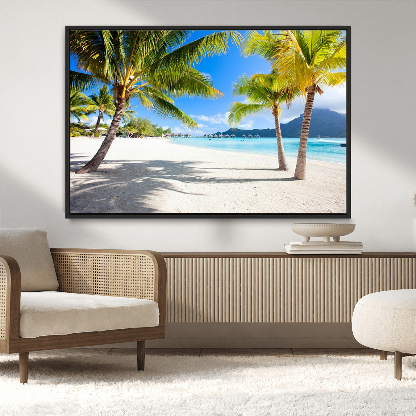 MGV-FC-36X24 - Blue Beach and Sea Wall Art Canvas Print