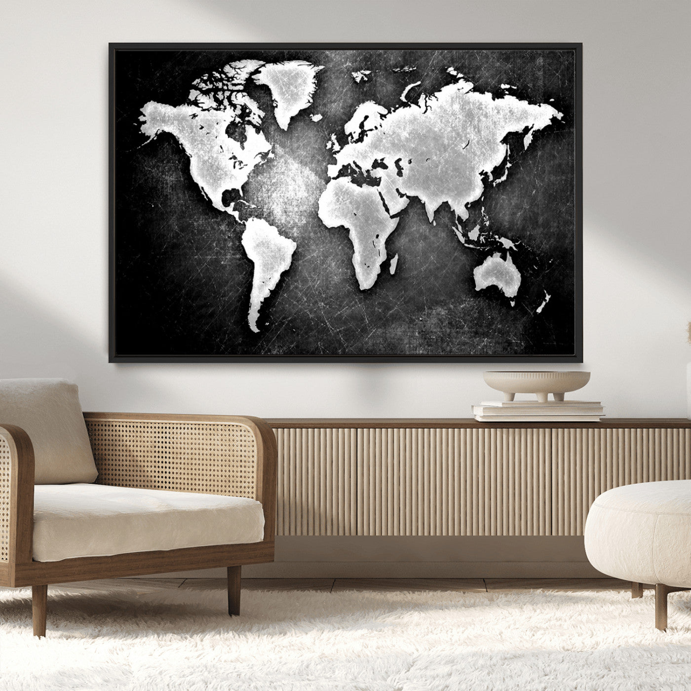 MGV-FC-36X24 - World Map Wall Art Canvas Print – Framed Wall Art for Anniversary Gift or Home Adventure Decor