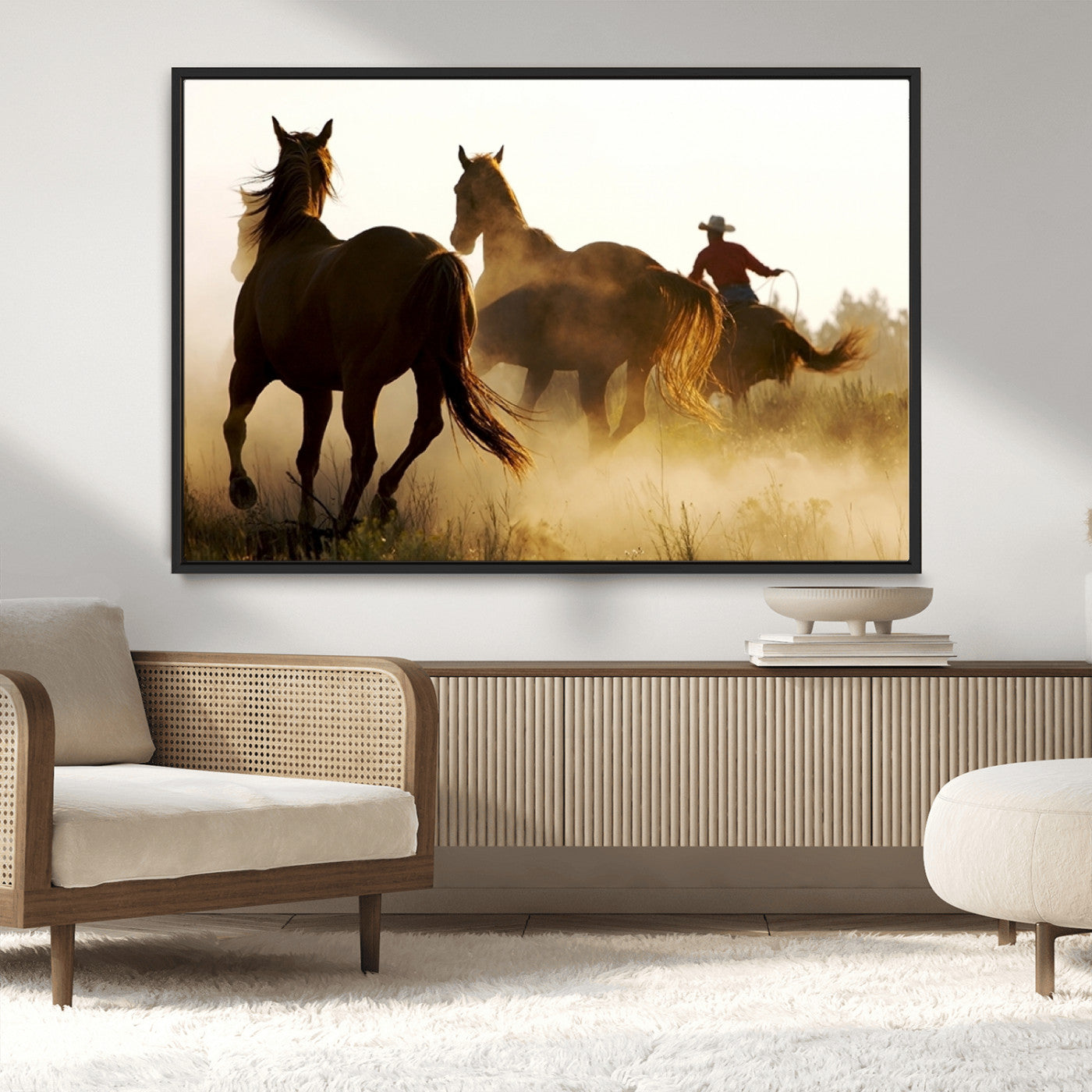 MGV-FC-36X24 - Horses and Cowboys Wall Art Canvas Print