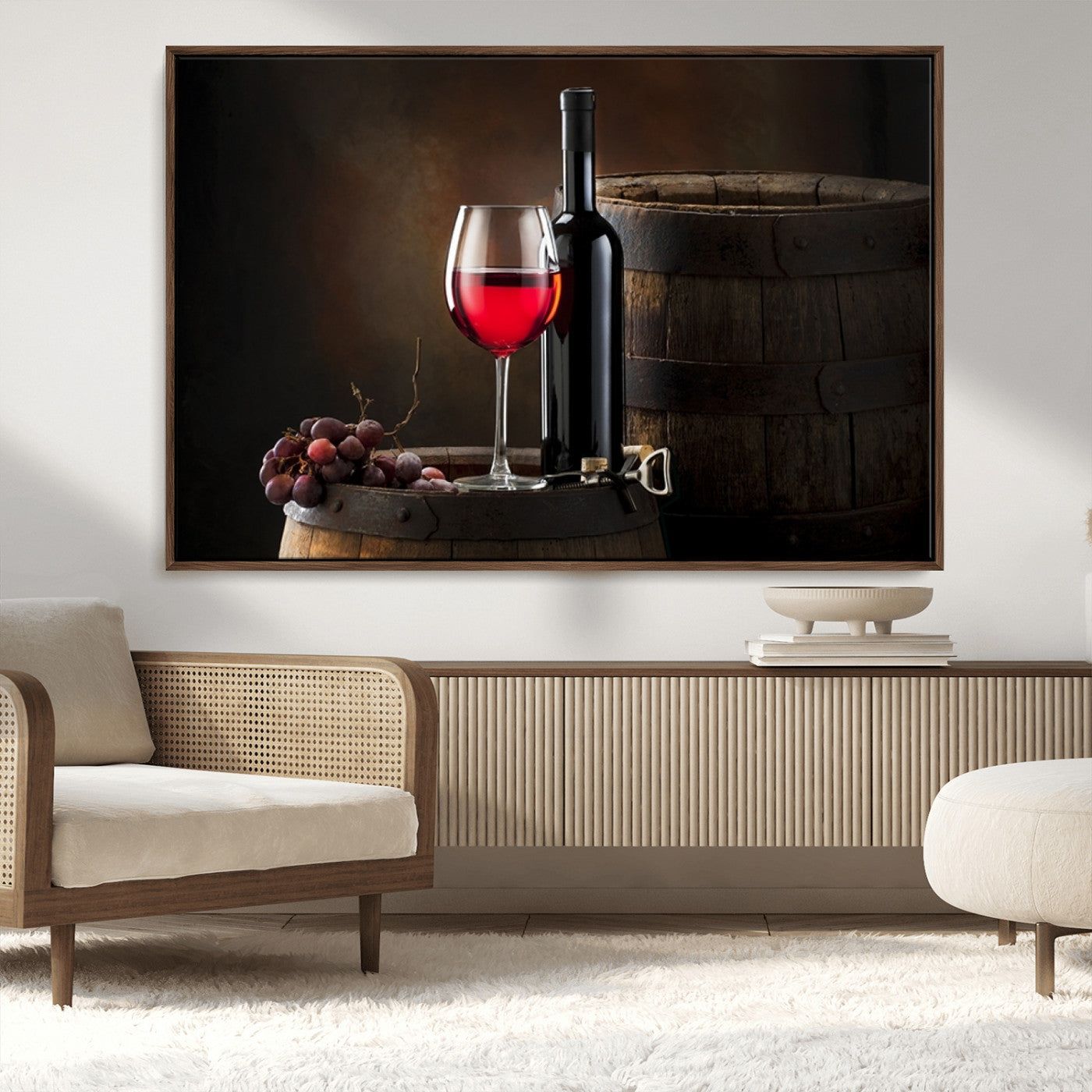 MGV-FC-36X24 - Red Wine and Bottle Canvas Print