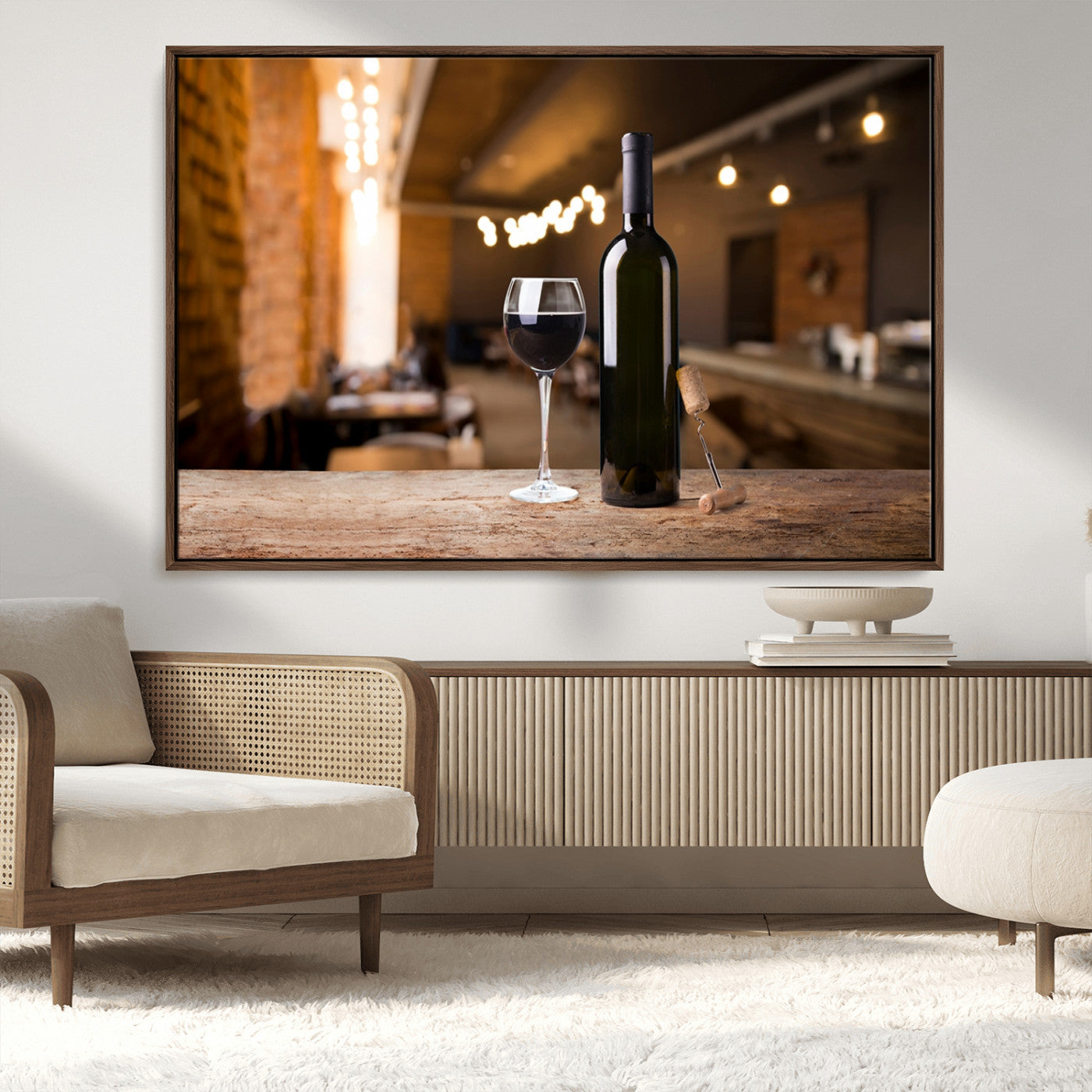 MGV-FC-36X24 - Wine and Bottle Wall Art Canvas Print