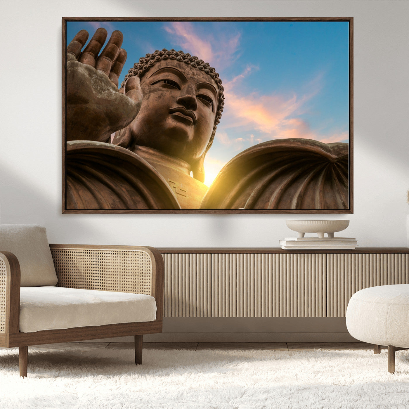 MGV-FC-36X24 - Buddha Statue and Daylight Wall Art, Buddha Statue Wall Art Canvas Print