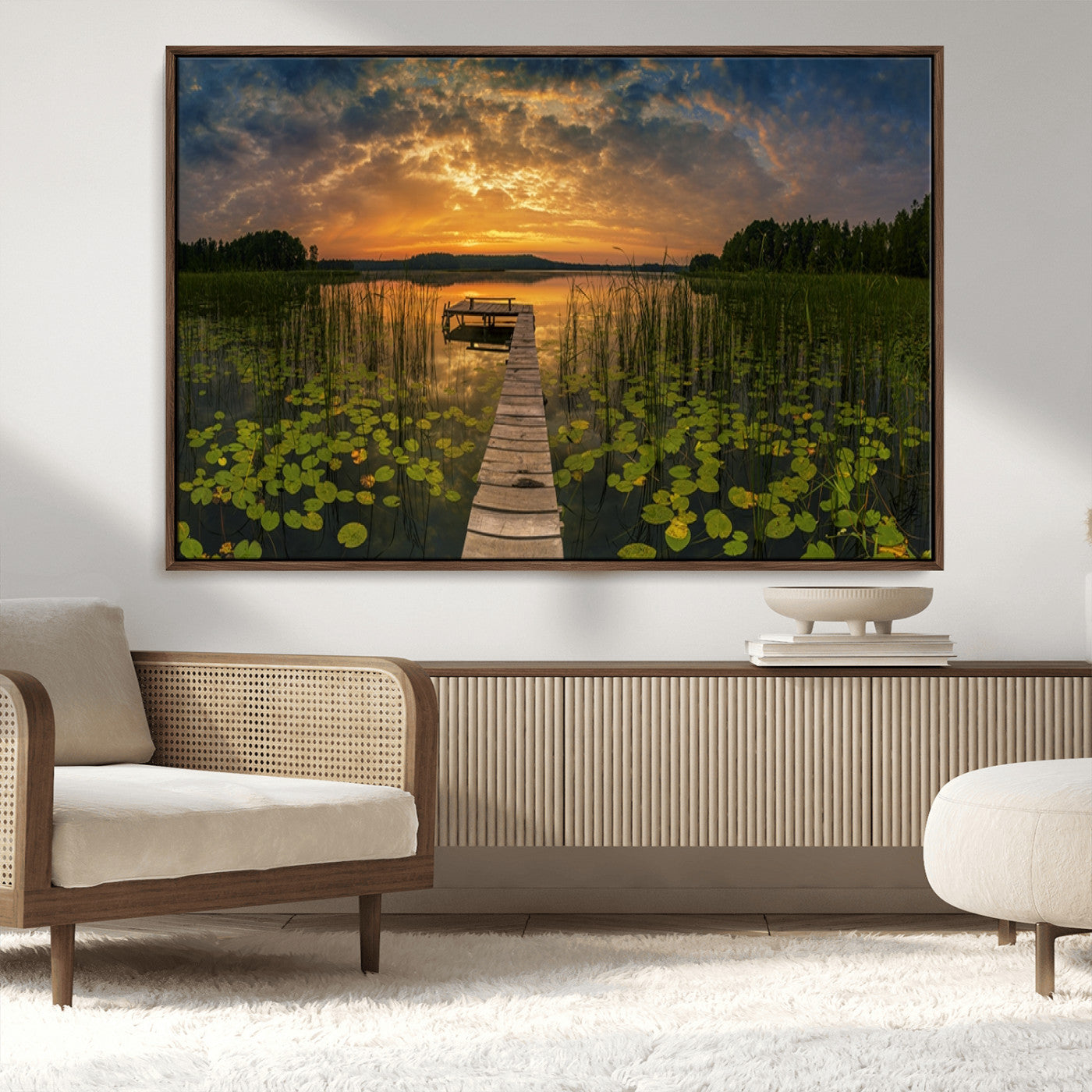 MGV-FC-36X24 - Lake and Flower Wall Art Canvas Print