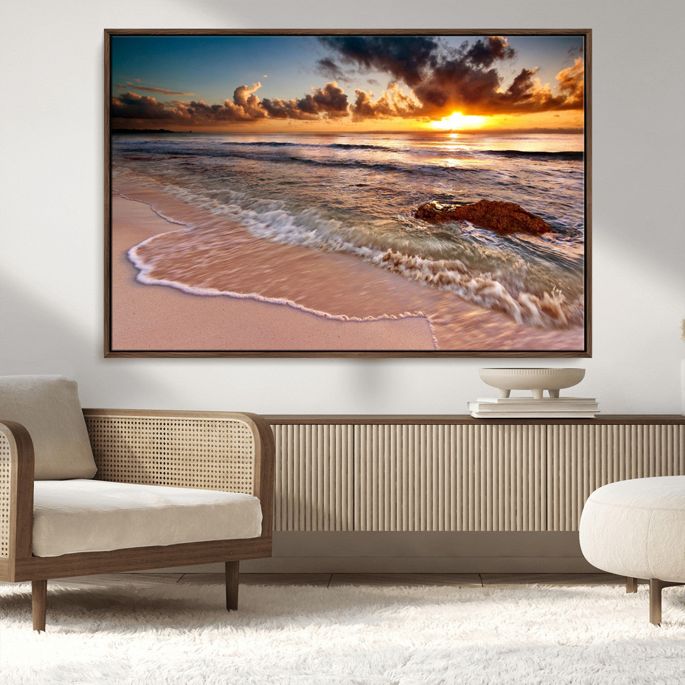 MGV-FC-36X24 - Sunset on Ocean Wall Art Canvas Print
