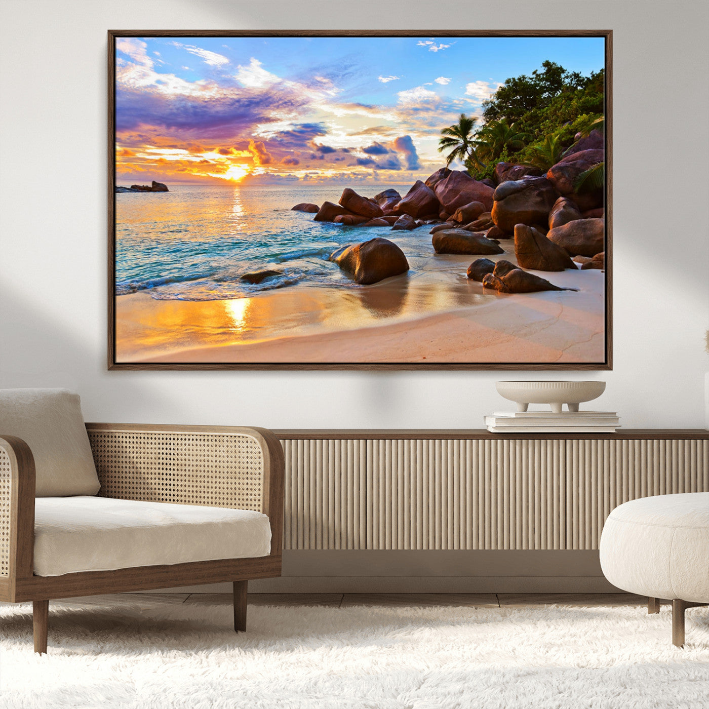 MGV-FC-36X24 - Tropical Island Beach Sunset Canvas Print