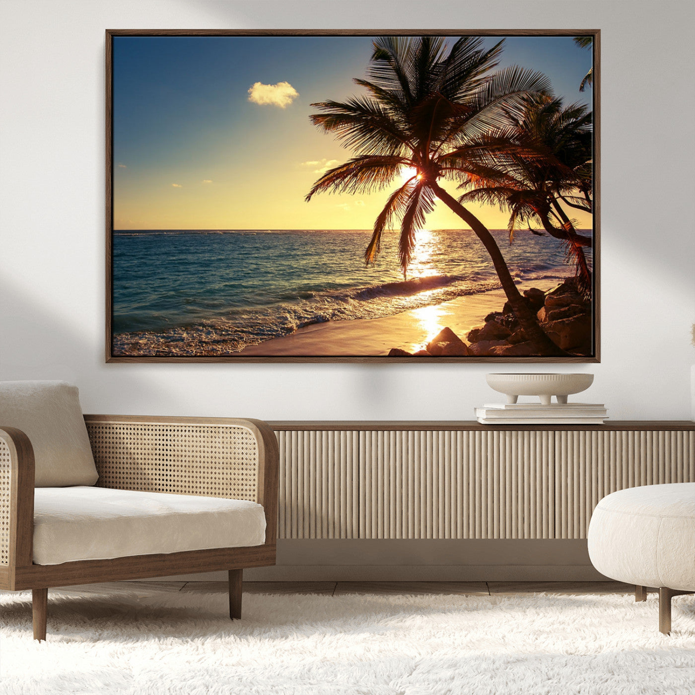 MGV-FC-36X24 - Sunset Palm Trees Wall Art Canvas Print